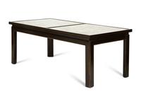 A Reverse-Painted Mirror-Inset Convertible Low Table