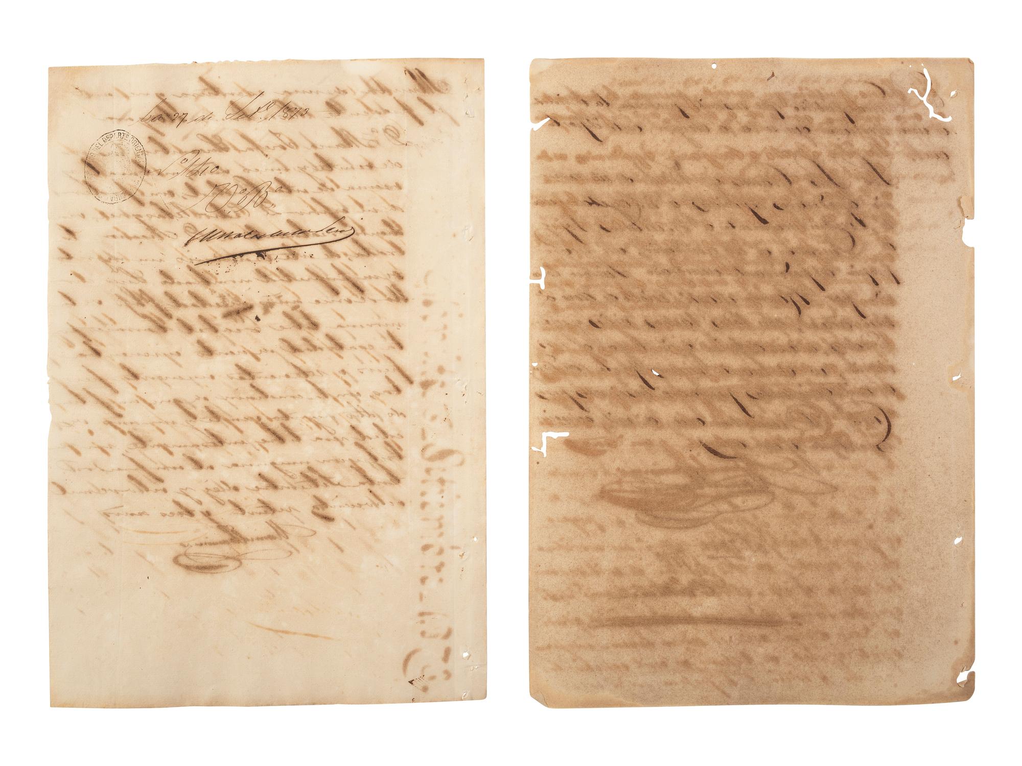 [ENSLAVEMENT & ABOLITION]. A group of 12 documents regarding the sale of enslaved persons in Cuba. 1844-1873.