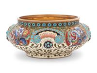 A Feodor Ruckert Enameled Silver Bowl