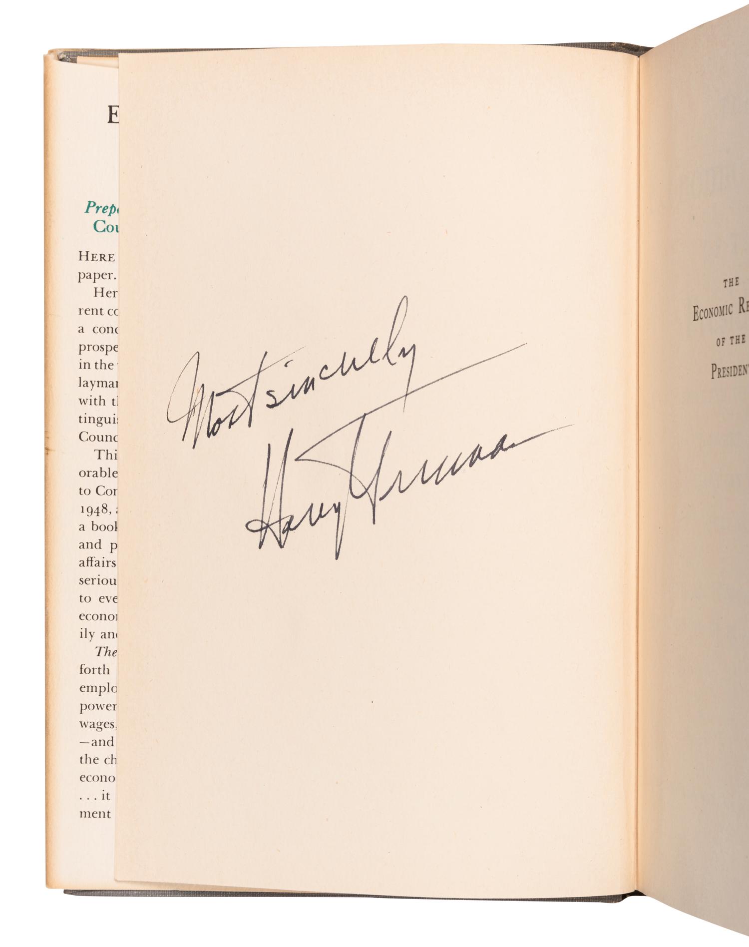 TRUMAN, Harry S. (1884-1972). The Economic Reports of the President as Transmitted to the Congress January 1948, January 1947, July 1947 . New York: Reynal & Hitchcock, [1948].