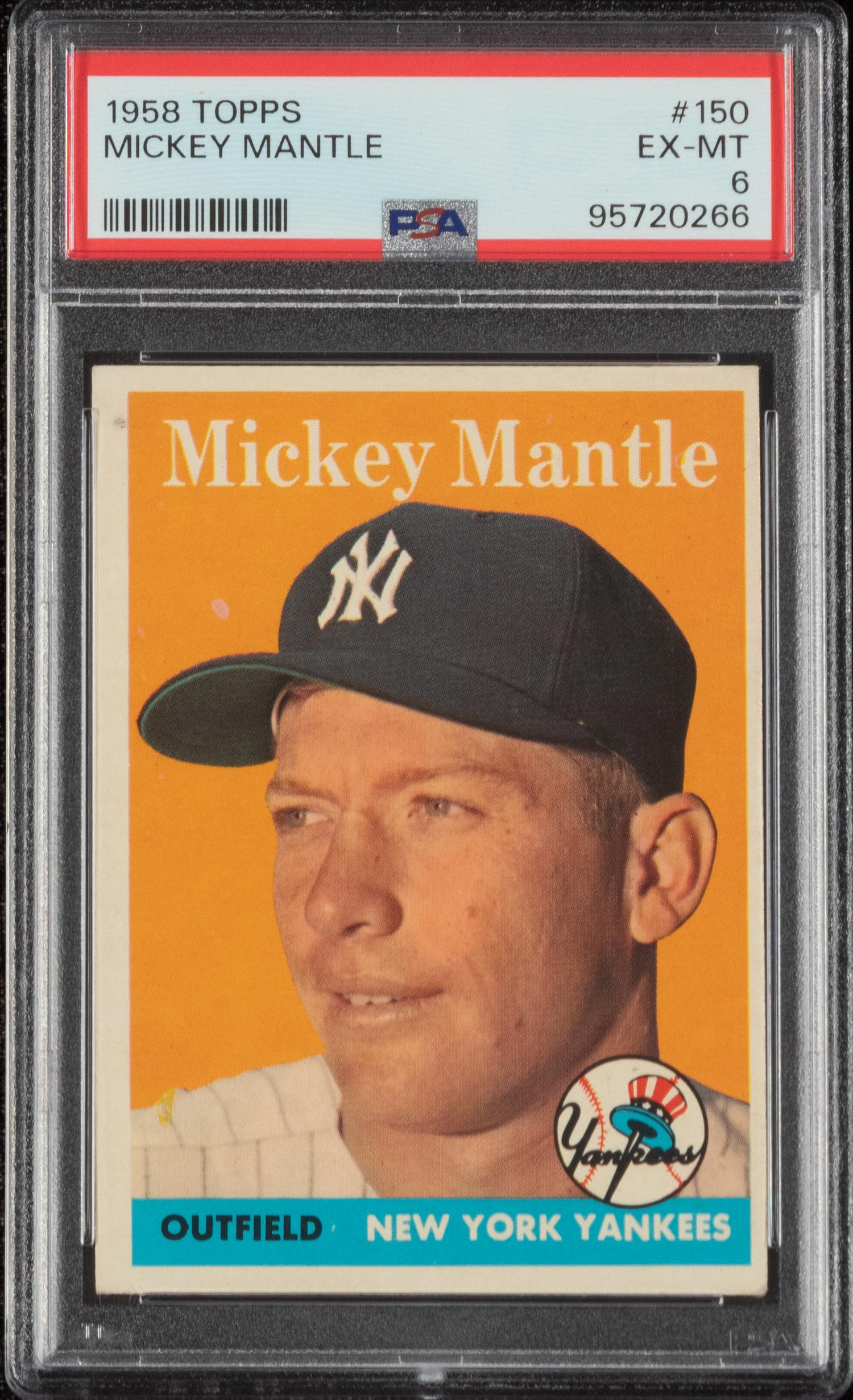 A 1958 Topps Mickey Mantle Baseball Card No. 150 (PSA 6 EX-MT)