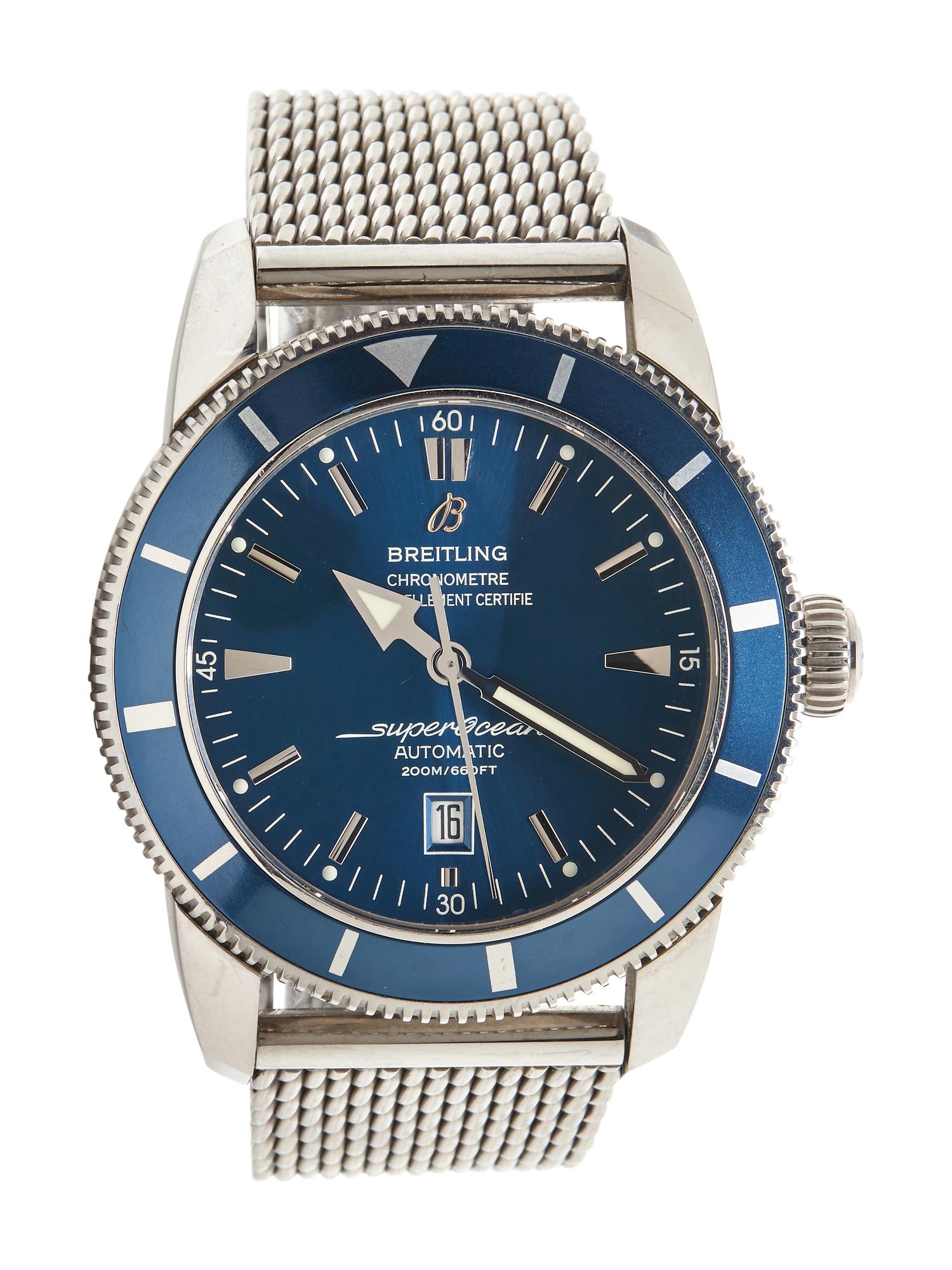 BREITLING, REF. A17320 STAINLESS STEEL 'SUPEROCEAN HERITAGE 46' DATE WATCH