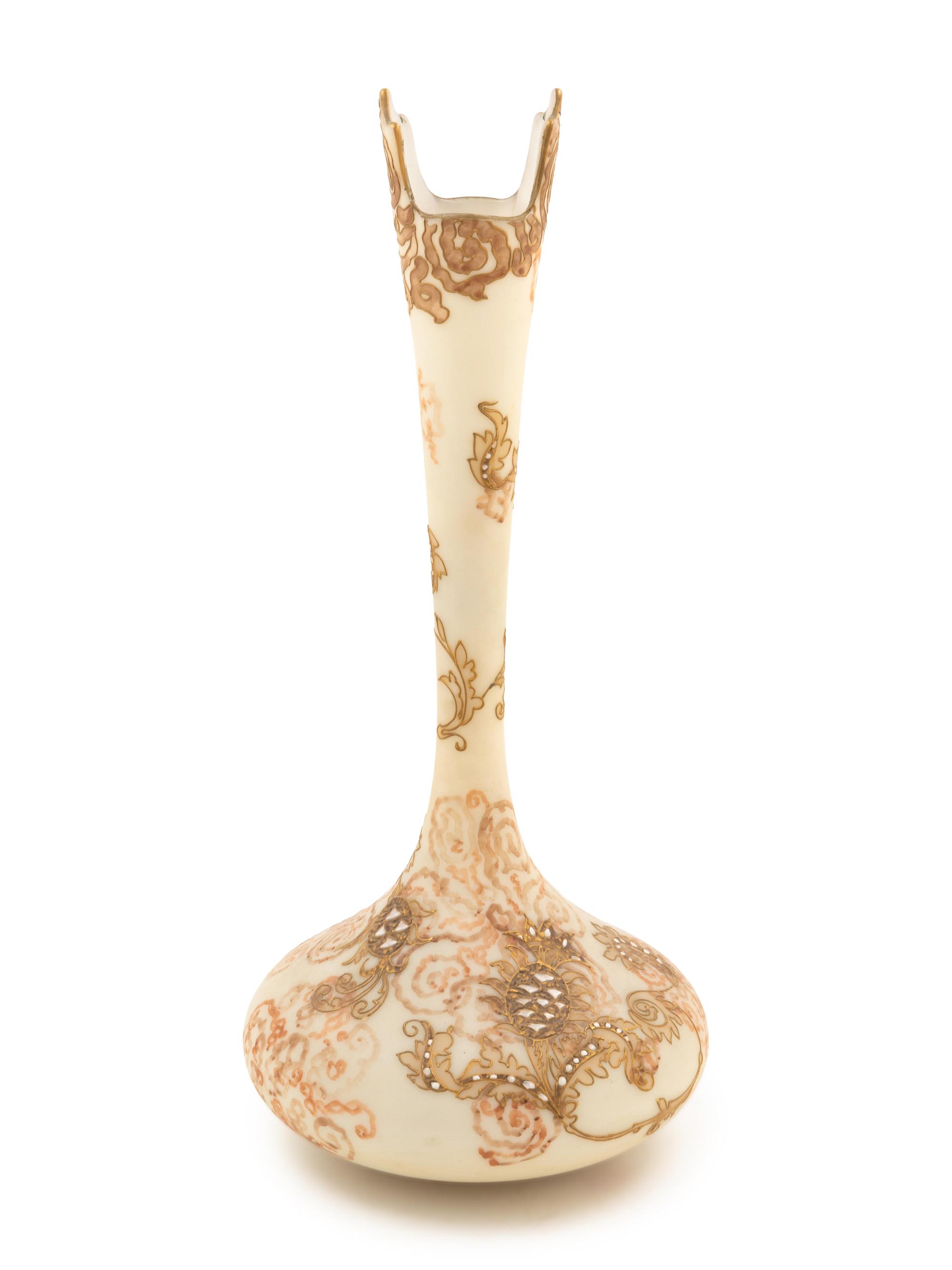 A Mt. Washington Crown Milano Glass Vase