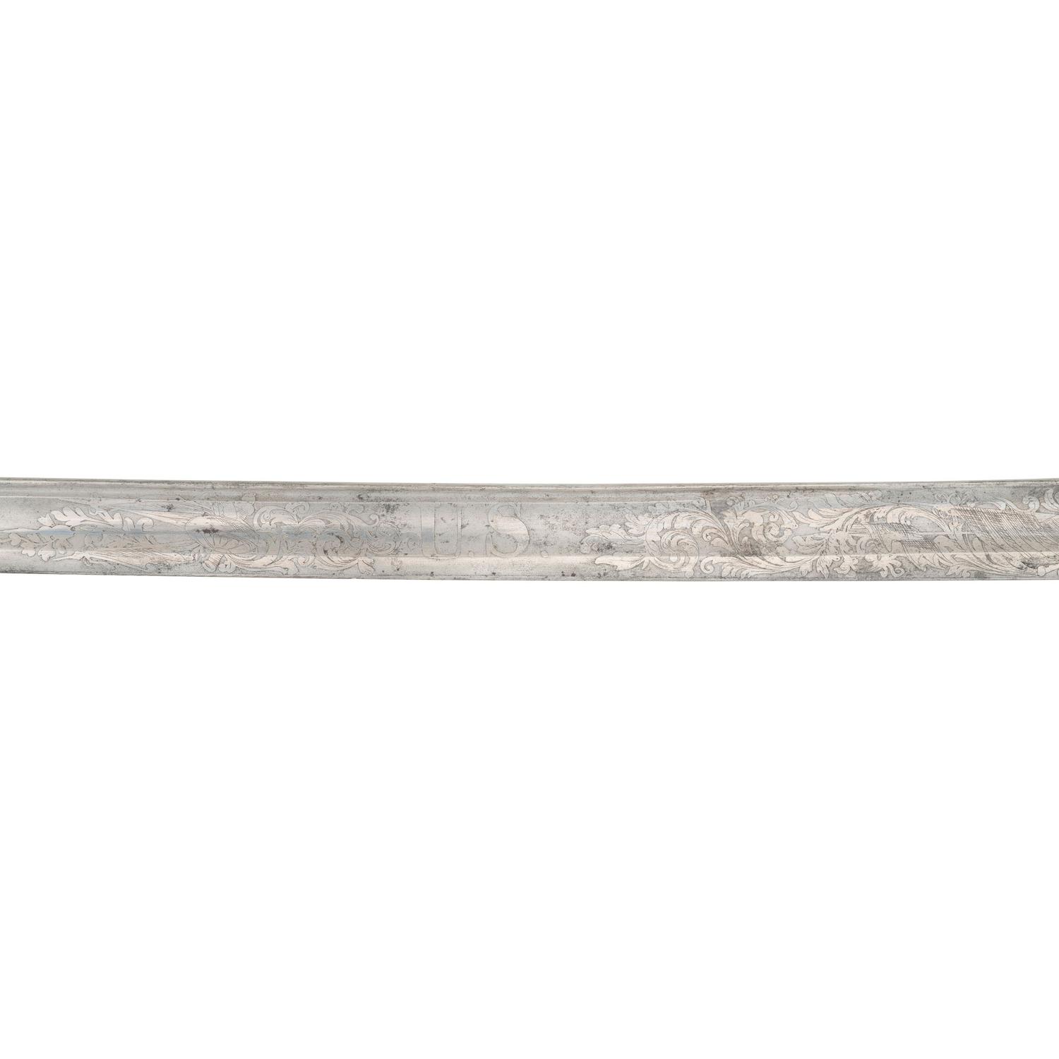 Imported US Model 1850 Foot Officers Sword Presented to Capt. E.R. Lee 11th CT from the Sharps Rifle Factory - KIA at New Bern with CDV