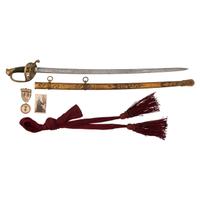 Ames Model 1850 Staff and Field Officers Sword Presented to Capt John Chipman 59th Mass - POW and WIA, with Sash, CDV and GAR Button