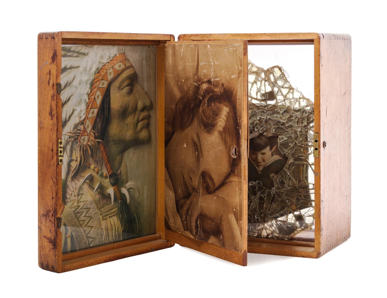 Don Baum, (American, 1922-2008), Untitled (Wooden Box with Eyes)
