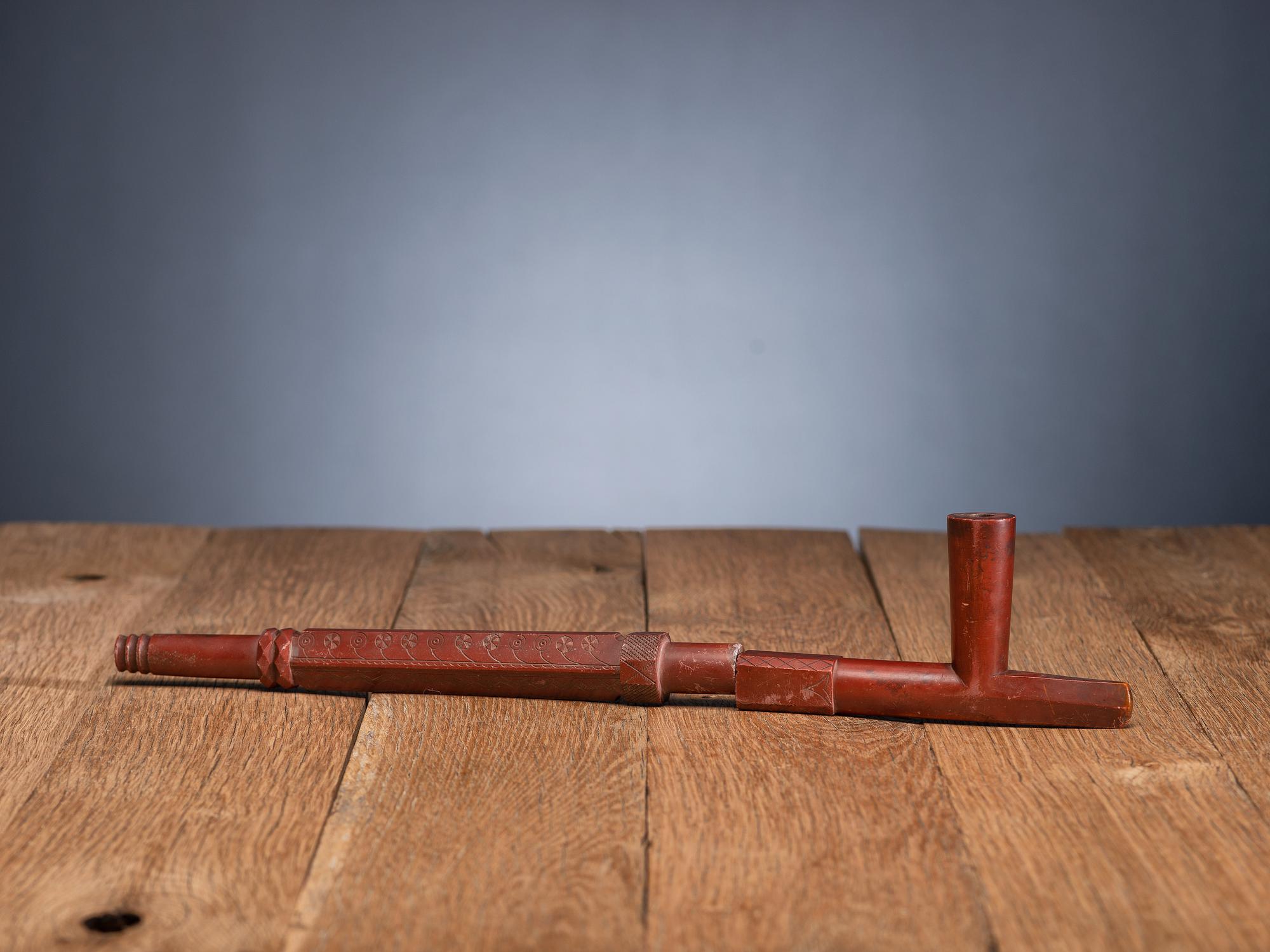 Plains Catlinite Pipe and Stem
