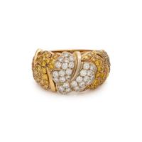 VAN CLEEF & ARPELS, YELLOW GOLD, DIAMOND, AND COLORED DIAMOND RING