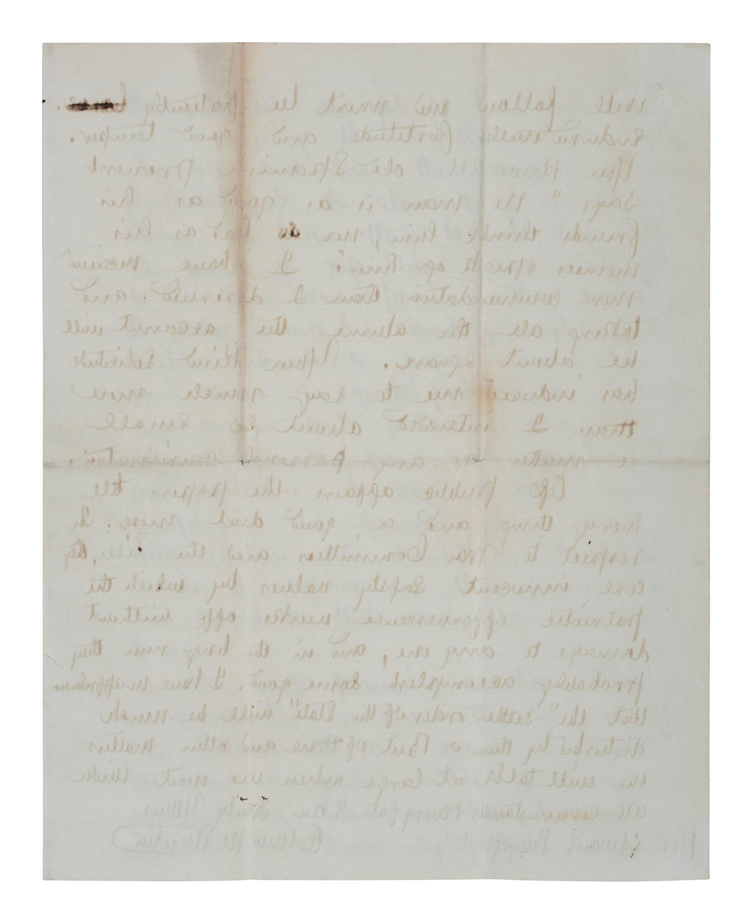 [CIVIL WAR]. STANTON, Edwin (1814-1869). Autograph letter signed ("Edwin M. Stanton") as Secretary of War, addressed to Edwards Pierrepont. Washington City, DC, 10 September 1862. With free franked envelope.