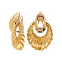 CARTIER, YELLOW GOLD DOOR KNOCKER EARRINGS