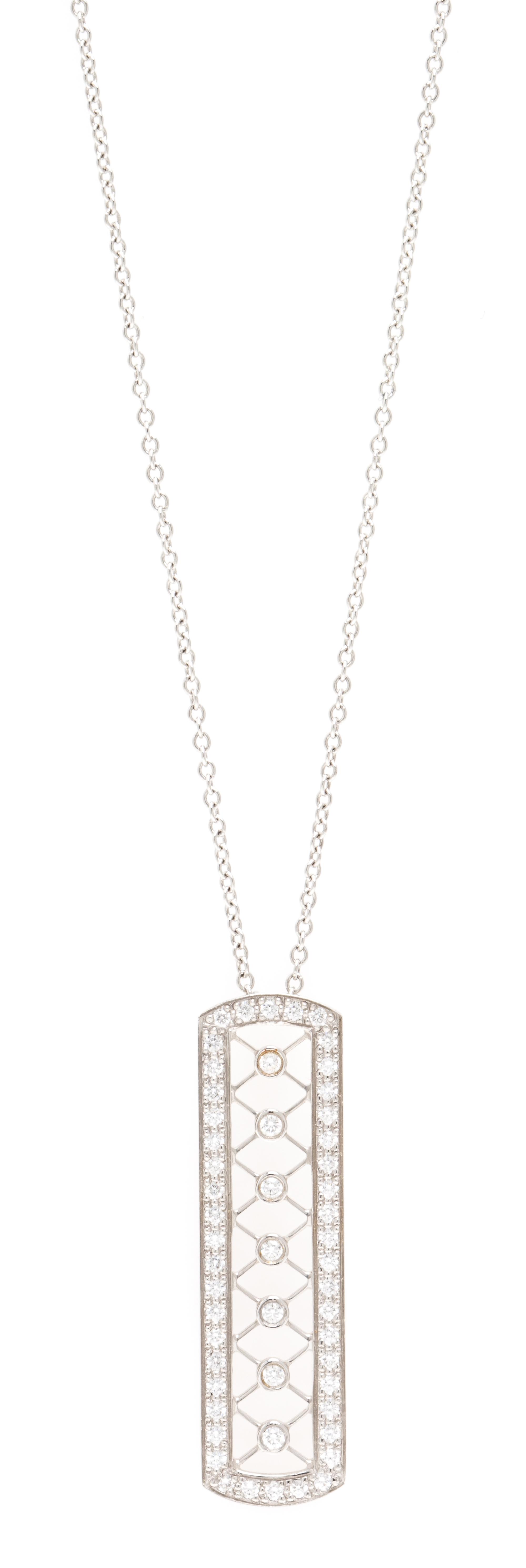 A Platinum and Diamond Voile Bar Necklace, Tiffany & Co., 3.30 dwts.