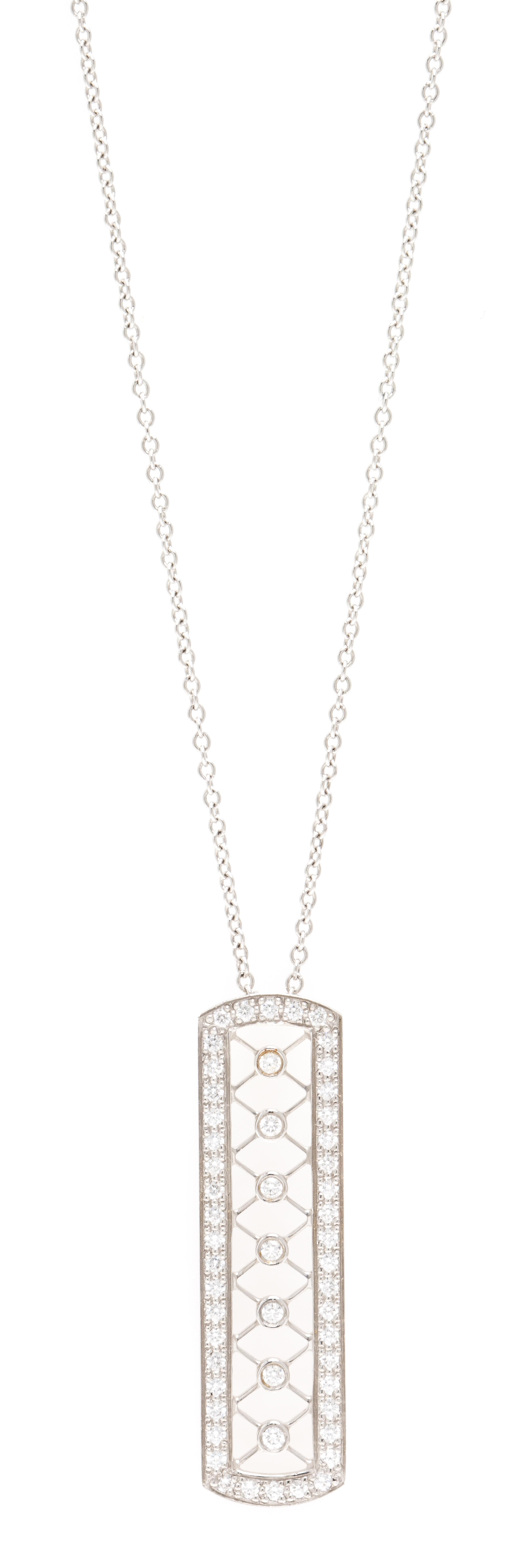 A Platinum and Diamond Voile Bar Necklace, Tiffany & Co., 3.30 dwts.