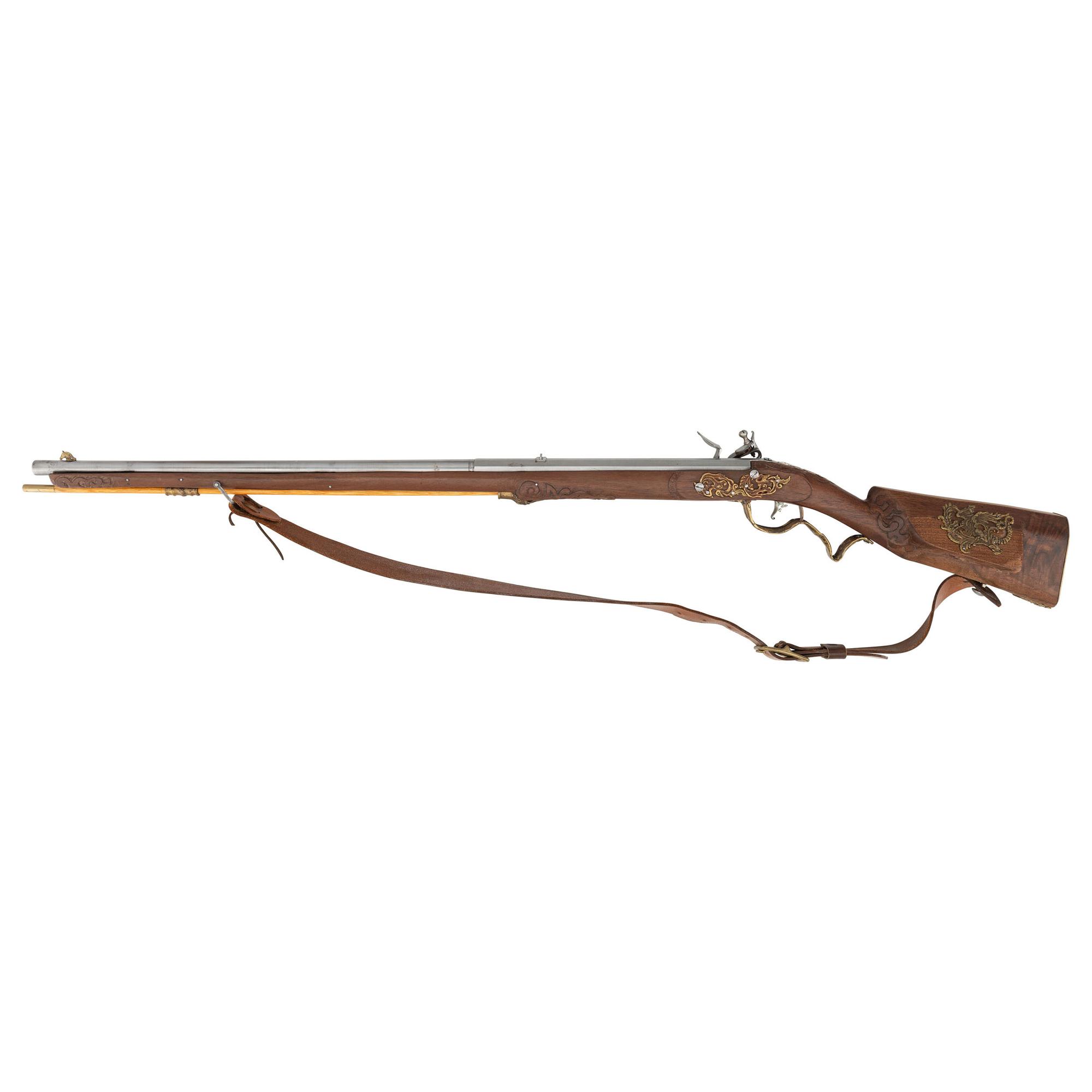 Carved Contemporary Flintlock Jaeger Rifle