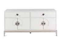 A Contemporary White Lacquer-Finished Console Cabinet Retailed by Jonathan Adler