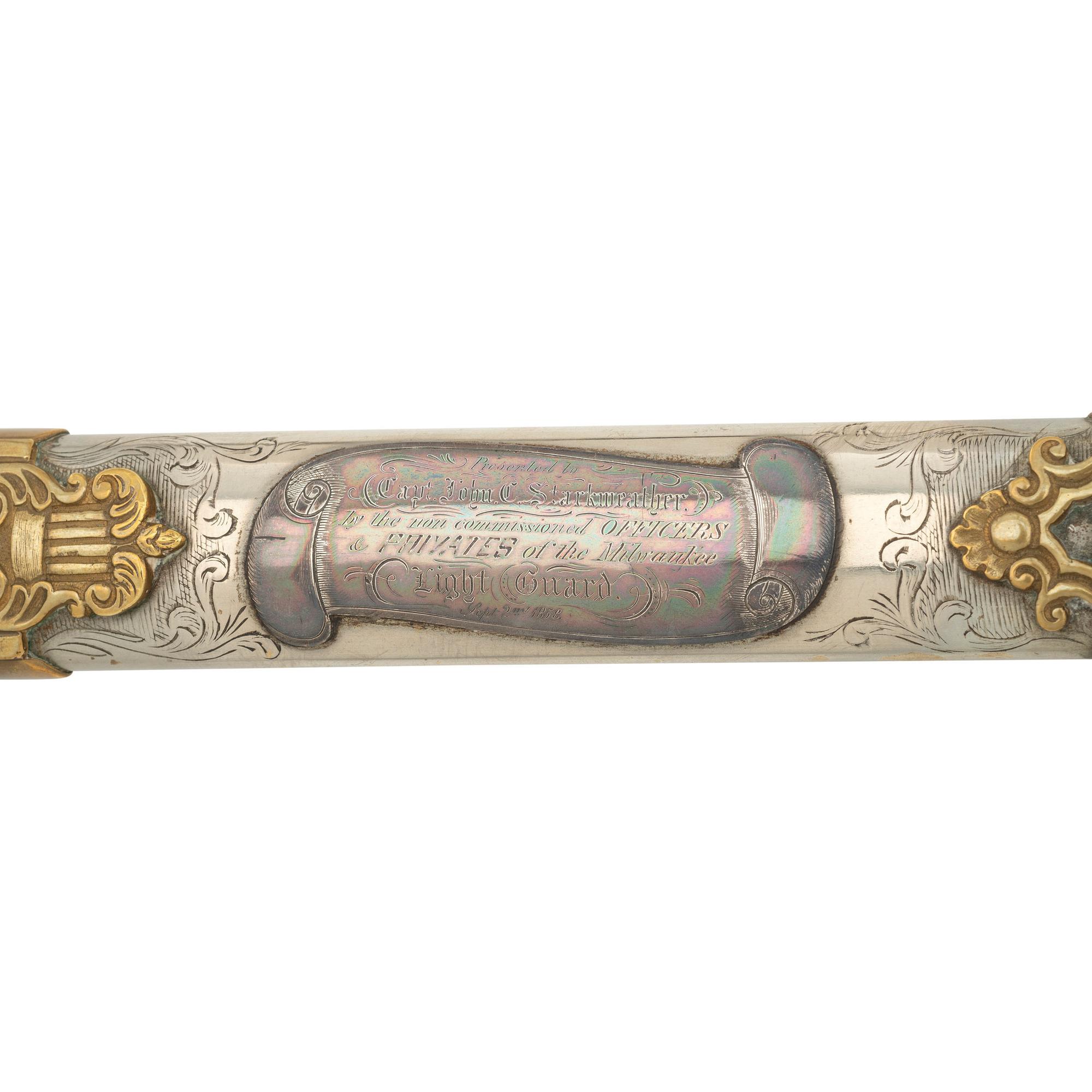 Pre-Civil War Silver Hilted Eagle Pommel Militia Presentation Sword of John Starkweather - Milwaukee Light Guard and later Civil War General