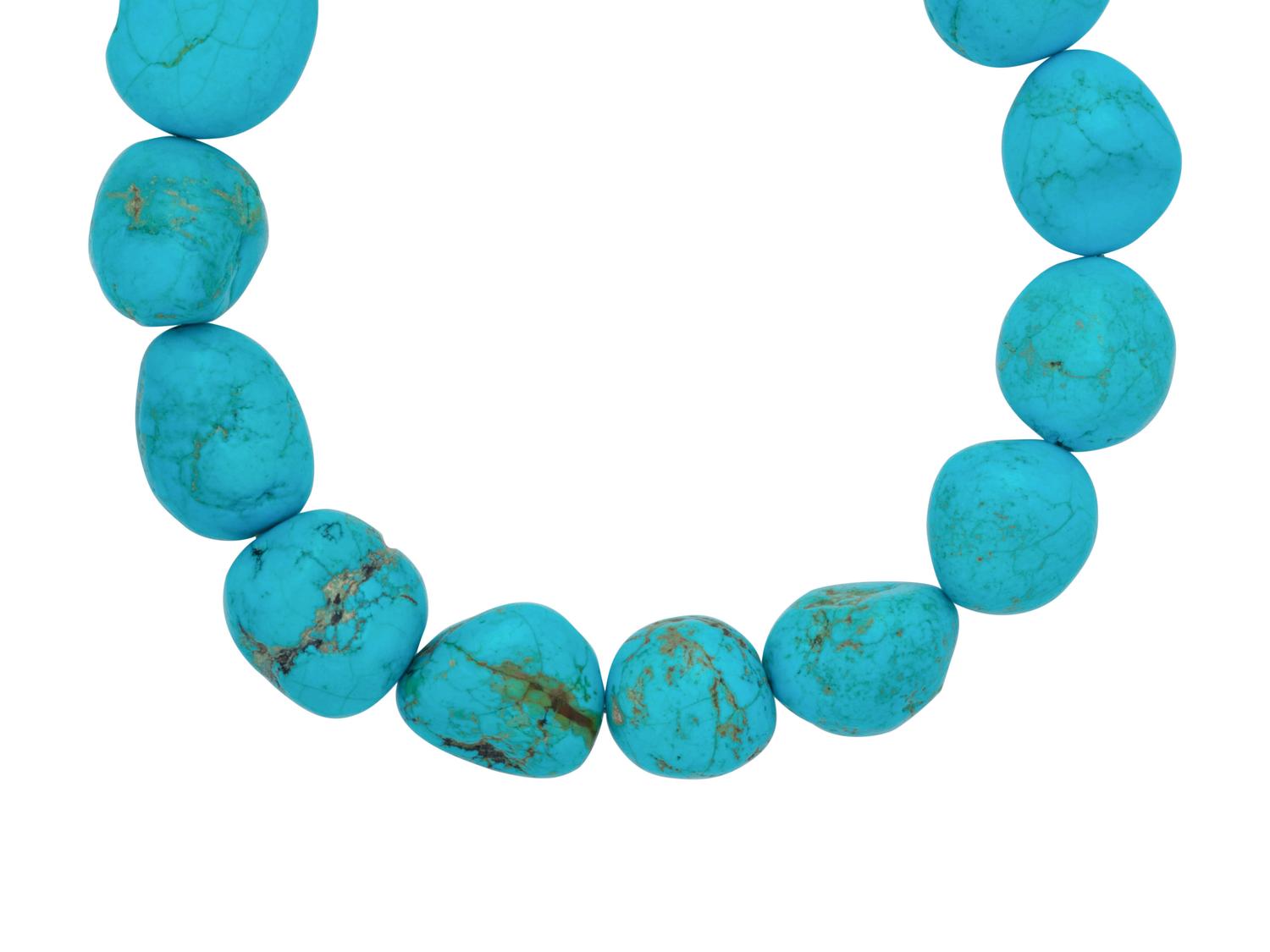 DENISE ROBERGE, HIGH KARAT YELLOW GOLD AND TURQUOISE NECKLACE