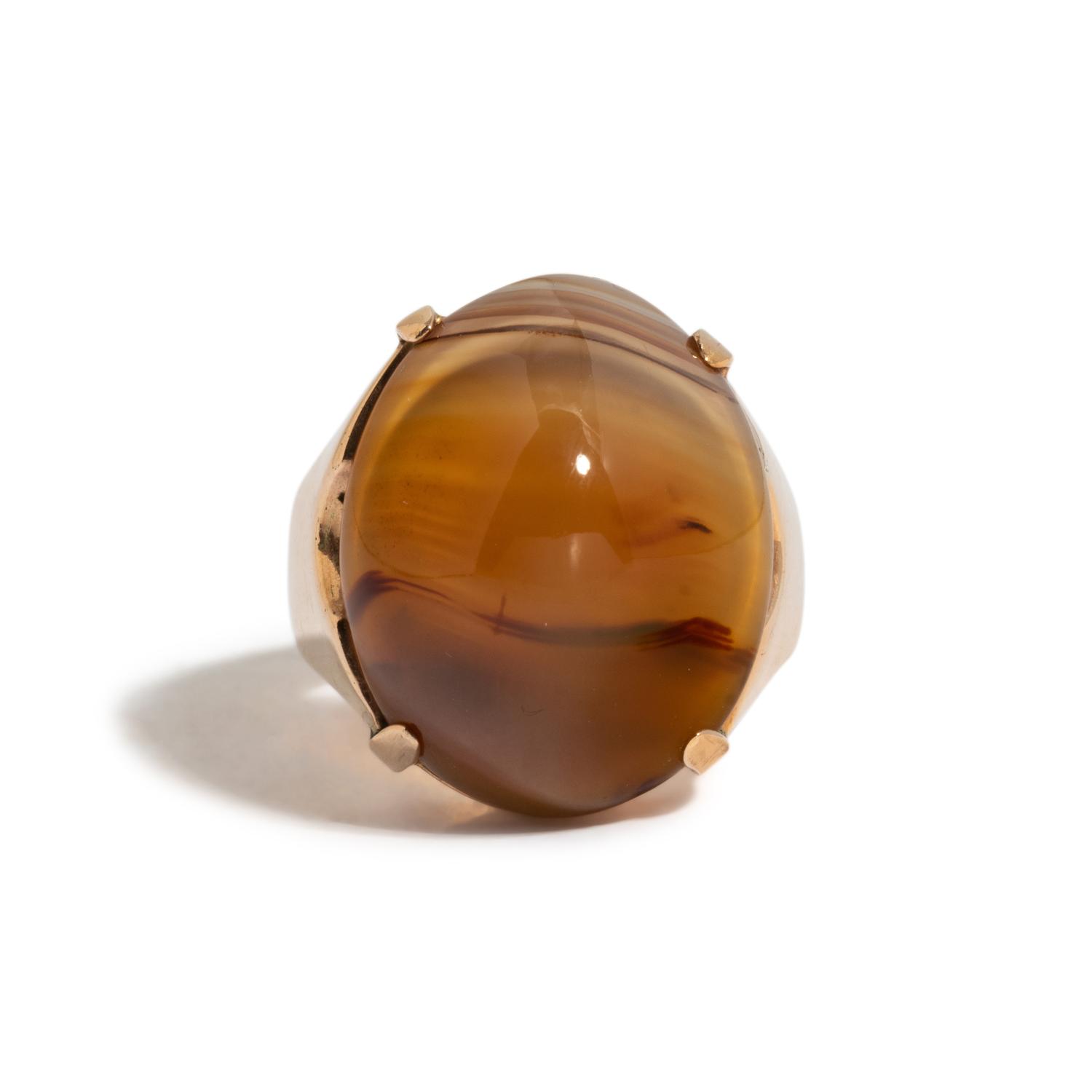 ROSE GOLD AND AGATE RING