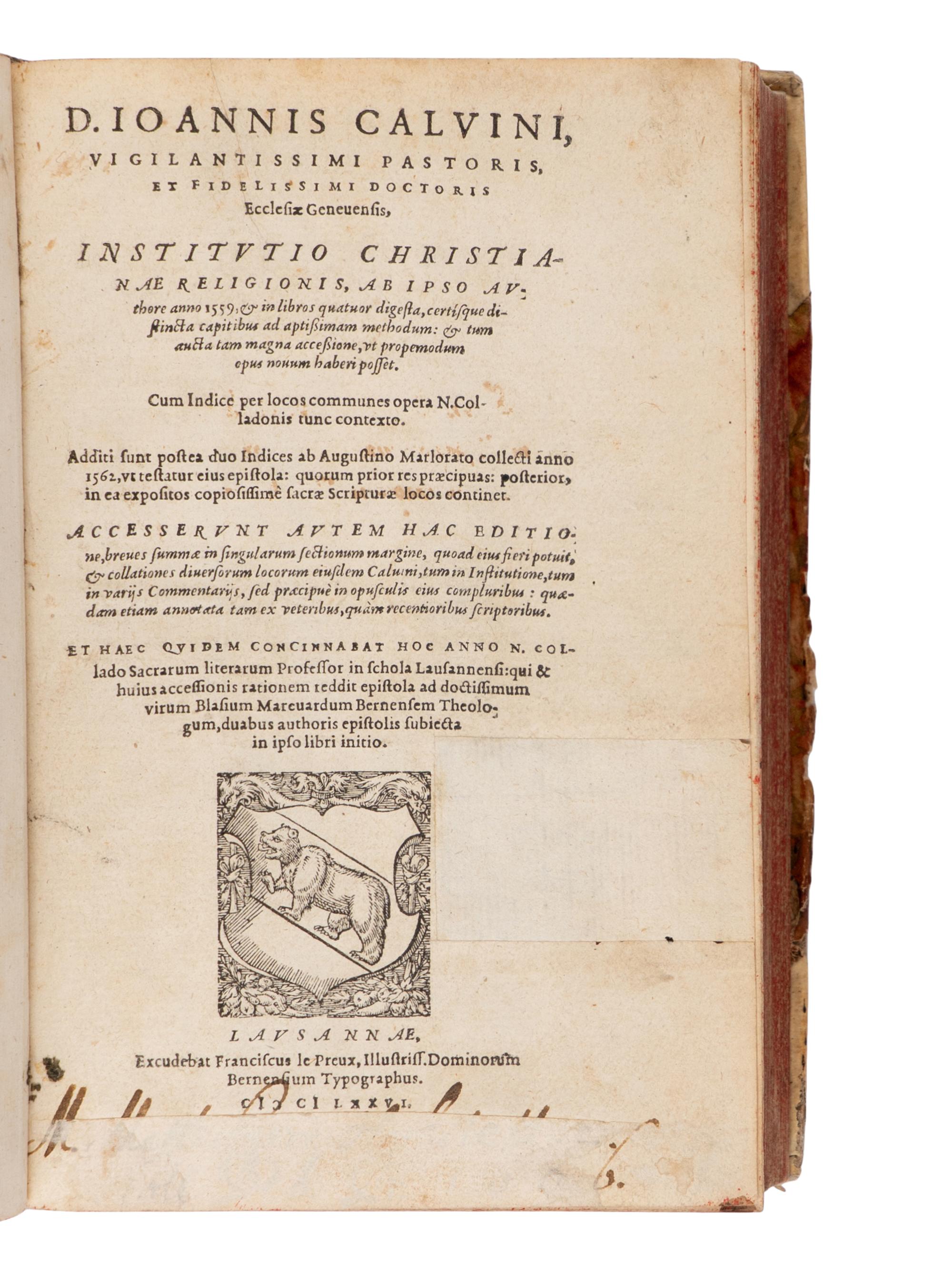 [Religion] Calvin, John. Group of 5 Titles