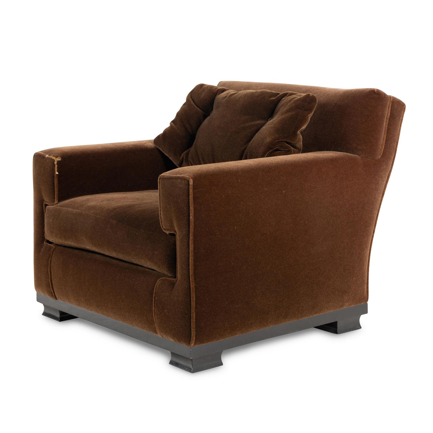 A Velvet Upholstered Club Chair