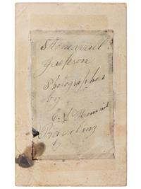 [JACKSON, THOMAS "STONEWALL" (1824-1863)]. Tintype copy of the last portrait of Stonewall Jackson. N.p., ca 1863.