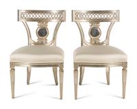 A Pair of Nancy Corzine Silvered Florentine Side Chairs