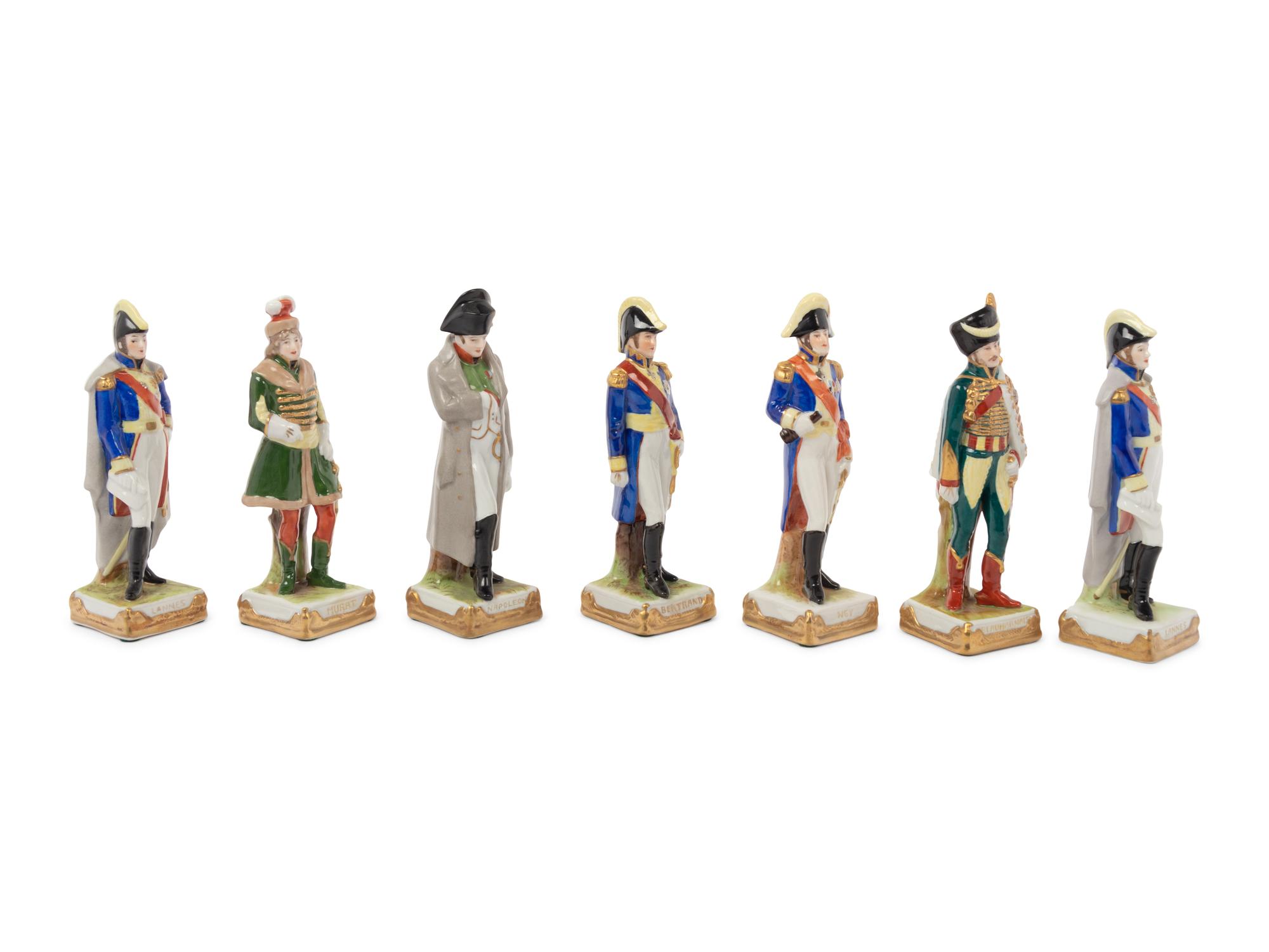 A Collection of Continental Porcelain Napoleonic Figures