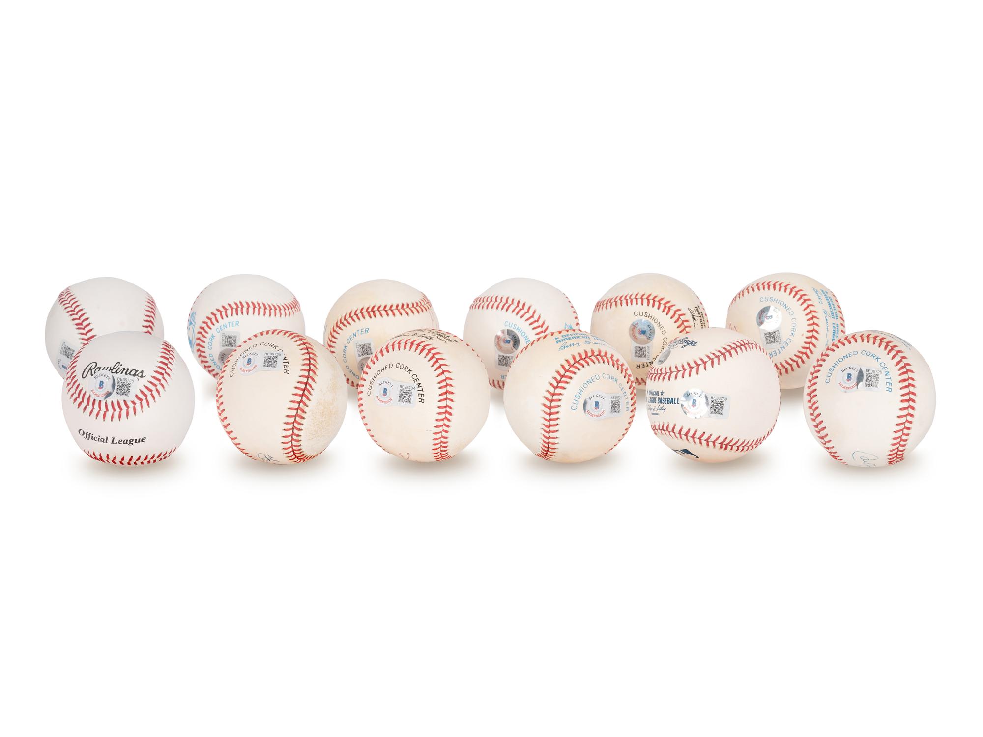 A Group of 12 Hall of Fame Signed Autograph Baseballs (Beckett Authentication Services BAS Certified),