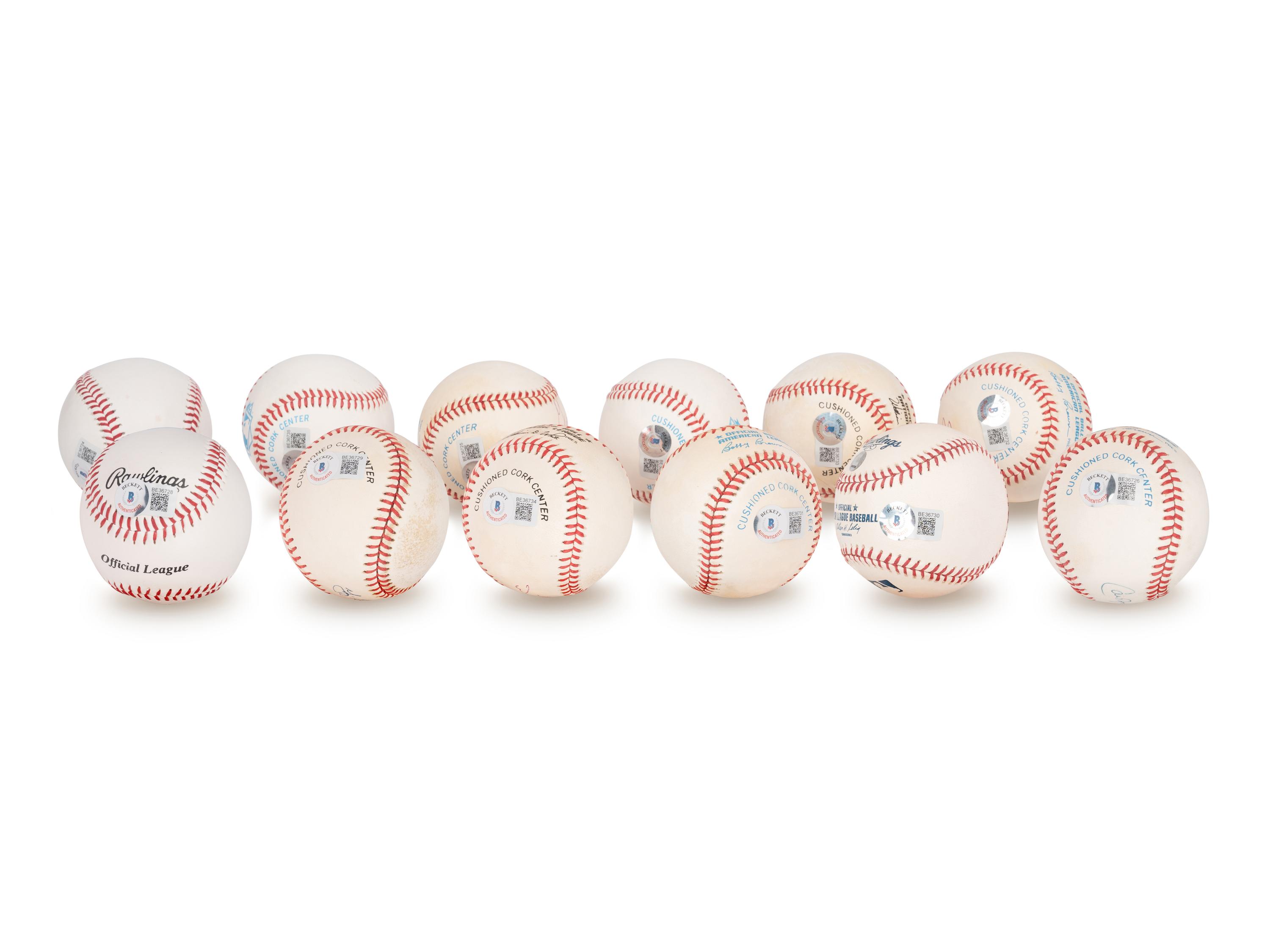 A Group of 12 Hall of Fame Signed Autograph Baseballs (Beckett Authentication Services BAS Certified),