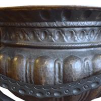 A Hammered Copper and Iron Planter 21" W x 21" D x 39" H — Italy, 20th Century