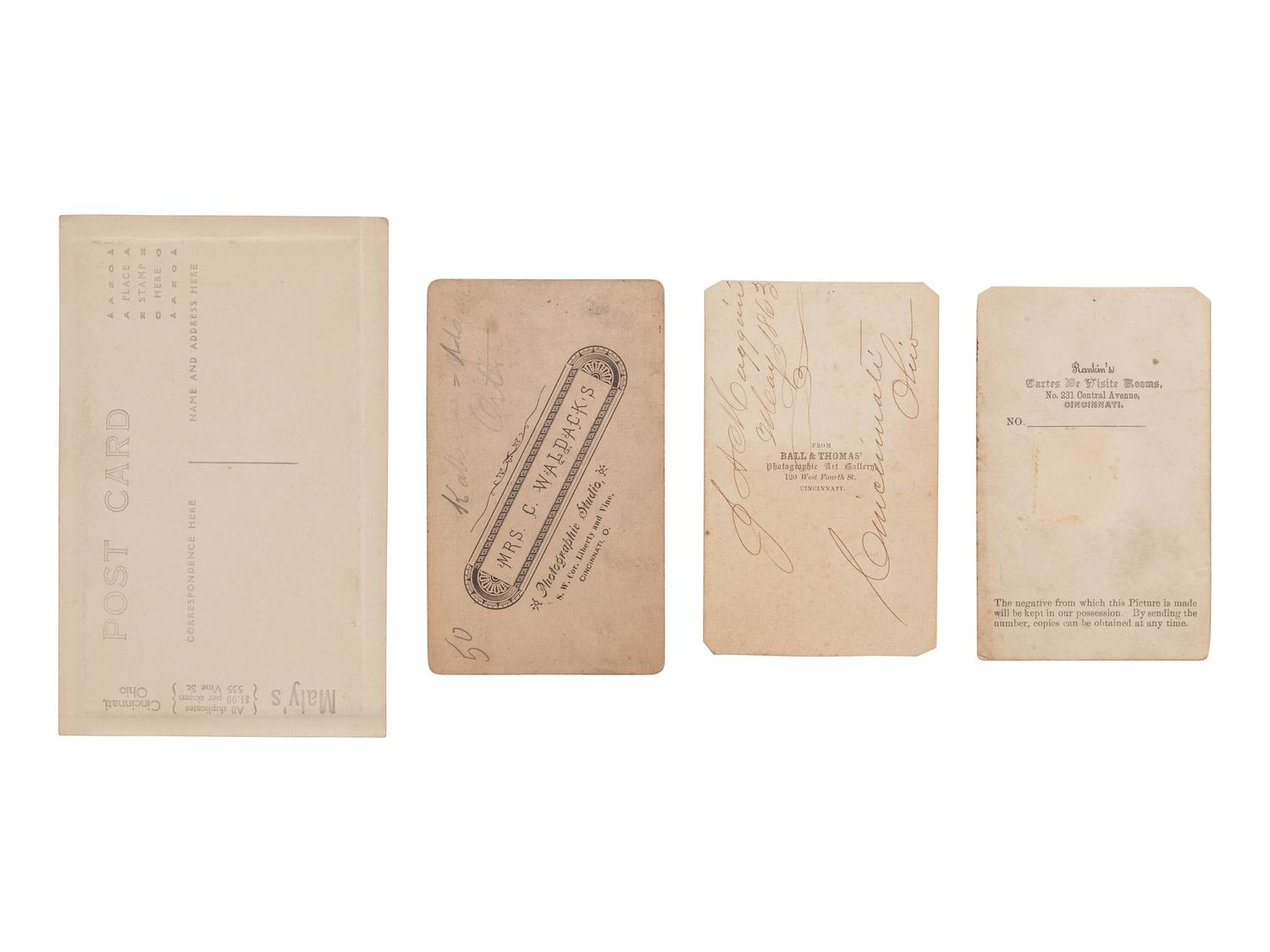 [EARY PHOTORAPHY]. Trio of Cincinnati CDVs incl. one by Ball & Thomas.