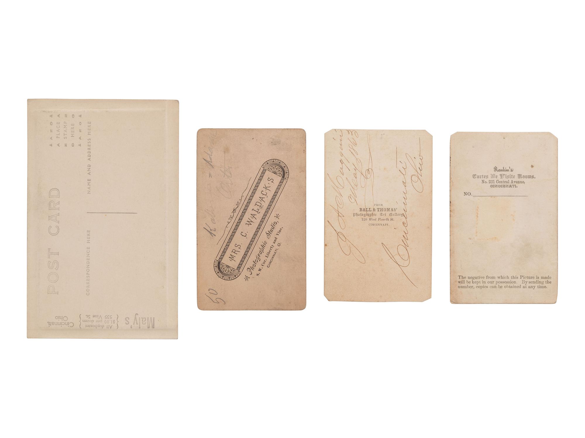 [EARY PHOTORAPHY]. Trio of Cincinnati CDVs incl. one by Ball & Thomas.