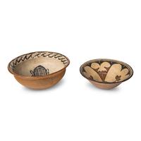 San Ildefonso Polychrome Pottery Bowls