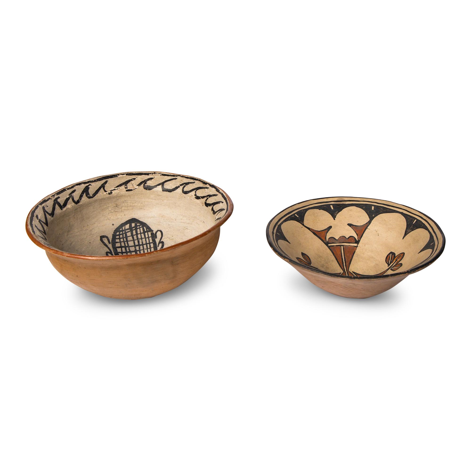 San Ildefonso Polychrome Pottery Bowls