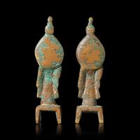 A Miniature Pair of Chinese Bronze Standing Figures of Avalokiteshvara 銅菩薩立像一對