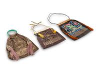 Three Chinese Embroidered Silk Purses