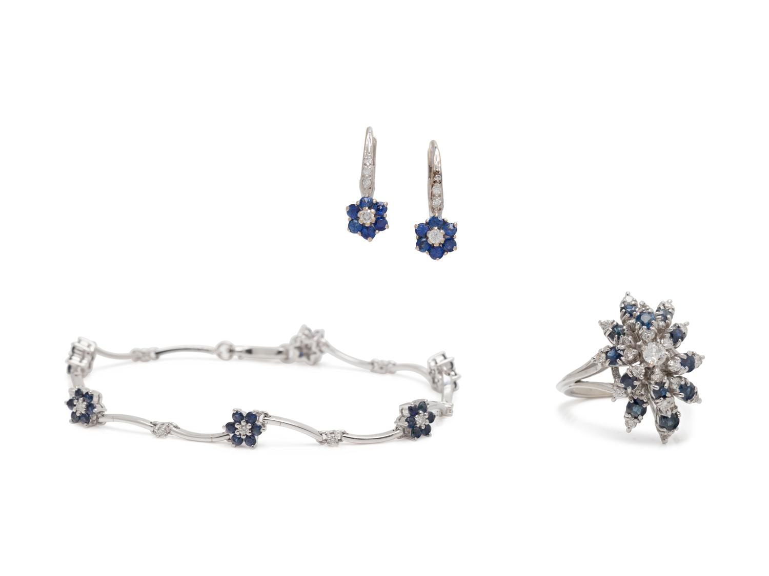 SAPPHIRE AND DIAMOND SET