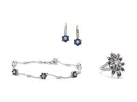 SAPPHIRE AND DIAMOND SET