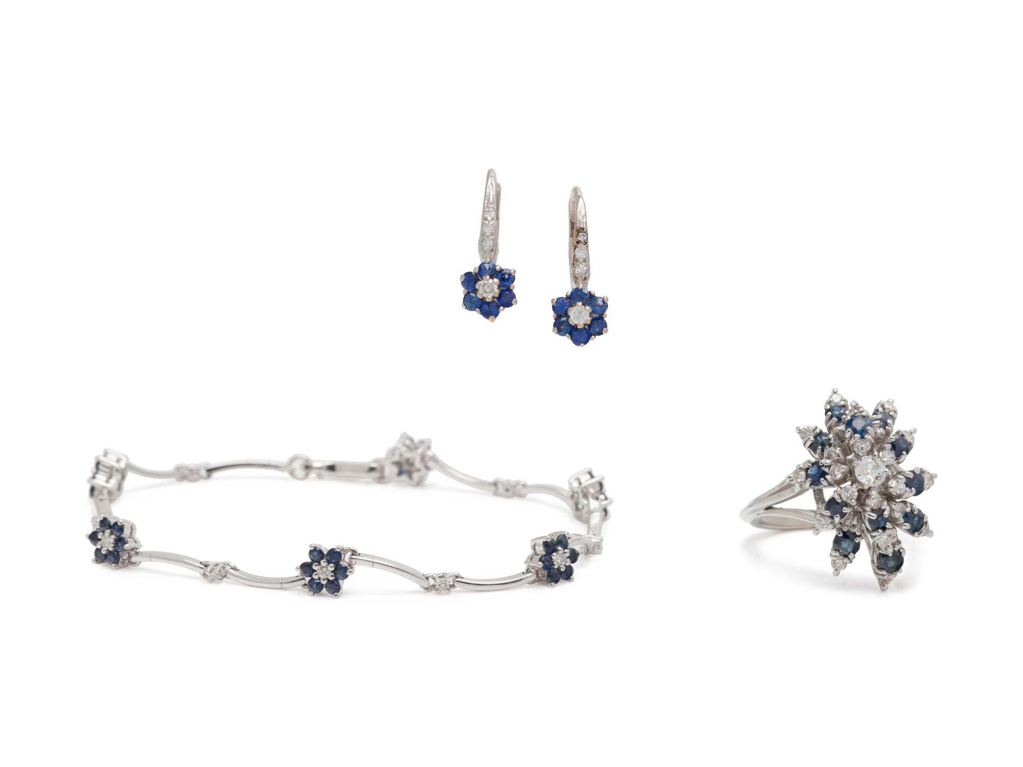 SAPPHIRE AND DIAMOND SET