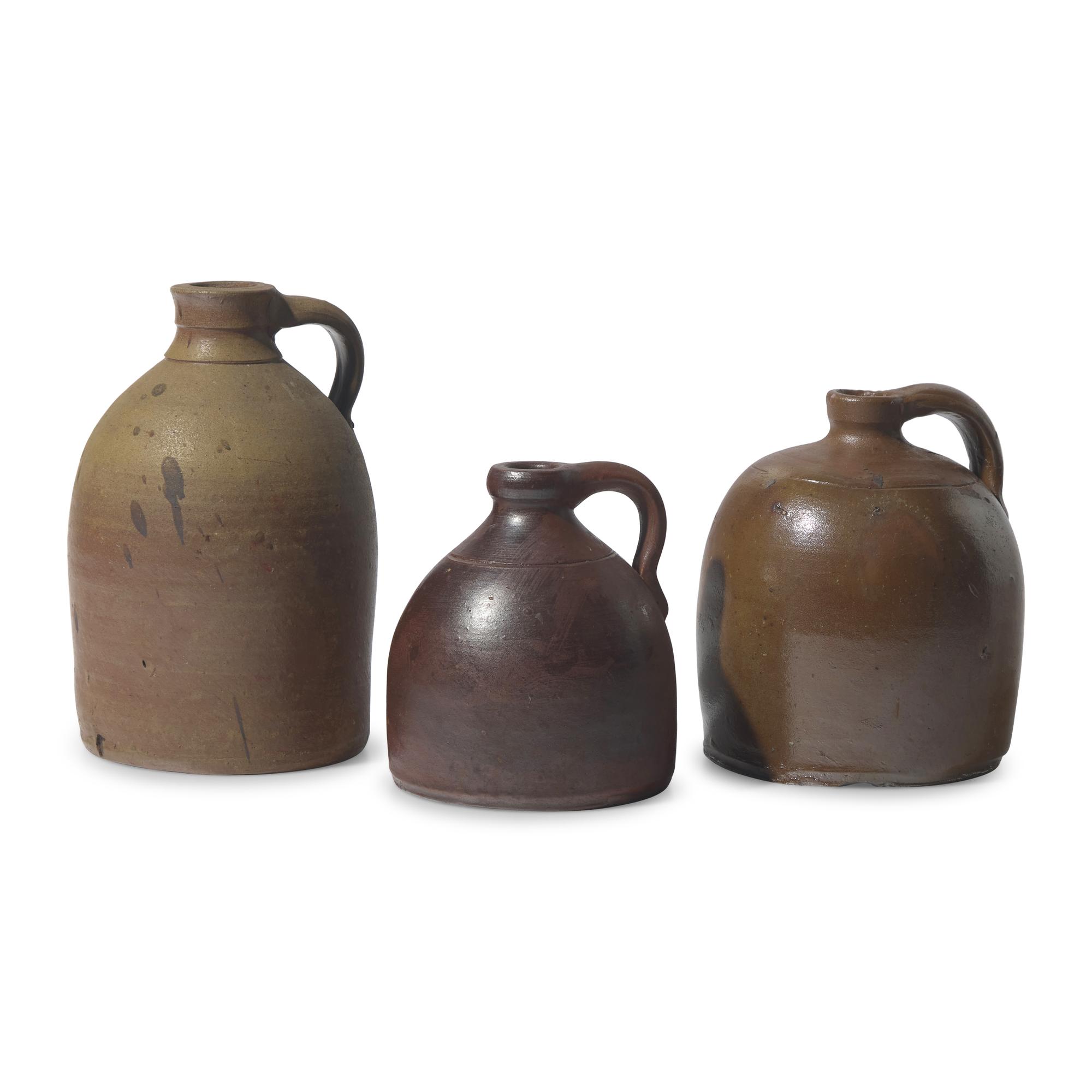 Three Glazed Stoneware Jugs