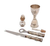 A Group of Four Tiffany & Co. Silver Bamboo Pattern Bar Articles