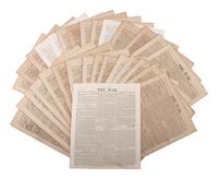 [WAR OF 1812 - NEWSPAPERS]. Over 130 newspapers reporting on the War of 1812, including: