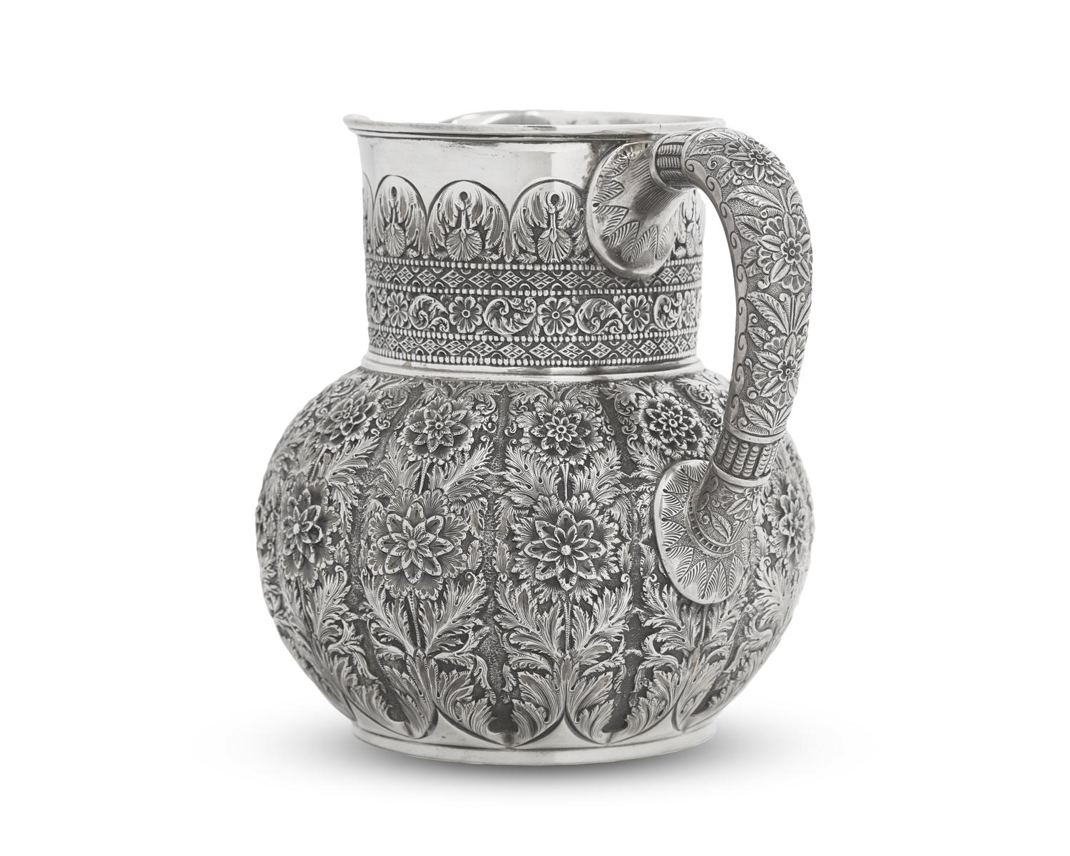 A Sterling Silver Water Pitcher in the Persian Taste, Tiffany & Co., New York, NY, Circa 1880