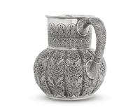 A Sterling Silver Water Pitcher in the Persian Taste, Tiffany & Co., New York, NY, Circa 1880