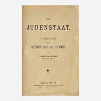 [Judaica] Herzl, Theodor Der Judenstaat. Versuch einer modernen Lösung der Judenfrage