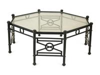 A Group of Neoclassical Style Painted Aluminum Garden Furniture — 20th Century