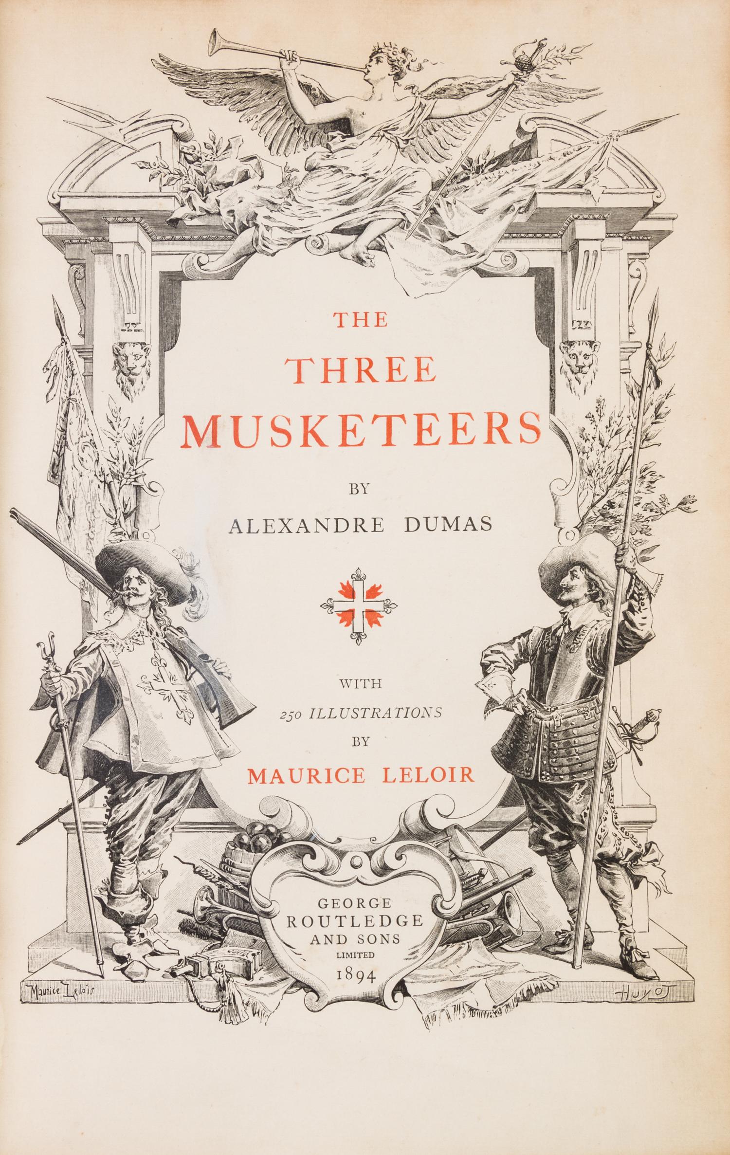 DUMAS, ALEXANDRE. The Three Musketeers. London, 1894. 2 vols. in one. Edition de Luxe.