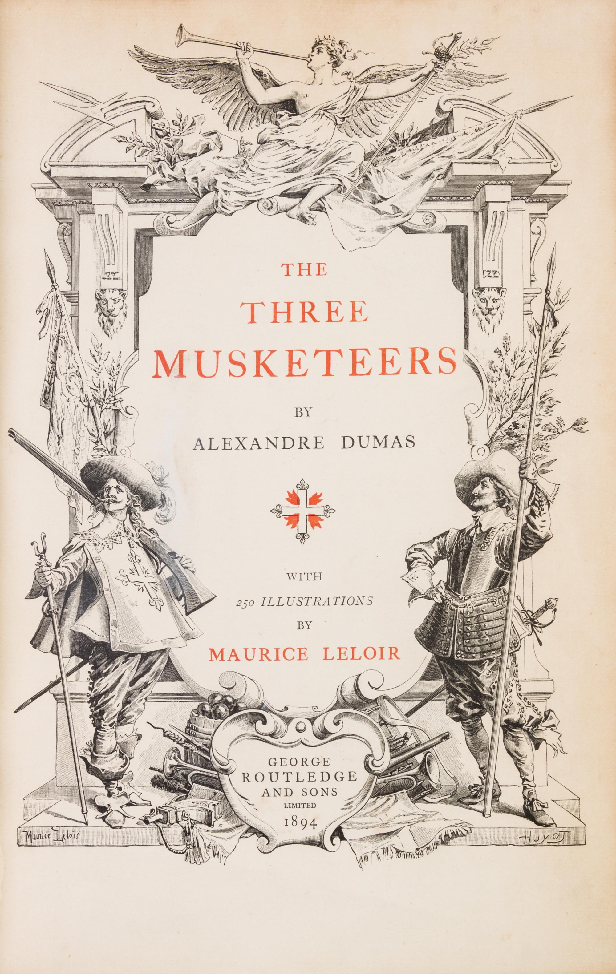 DUMAS, ALEXANDRE. The Three Musketeers. London, 1894. 2 vols. in one. Edition de Luxe.