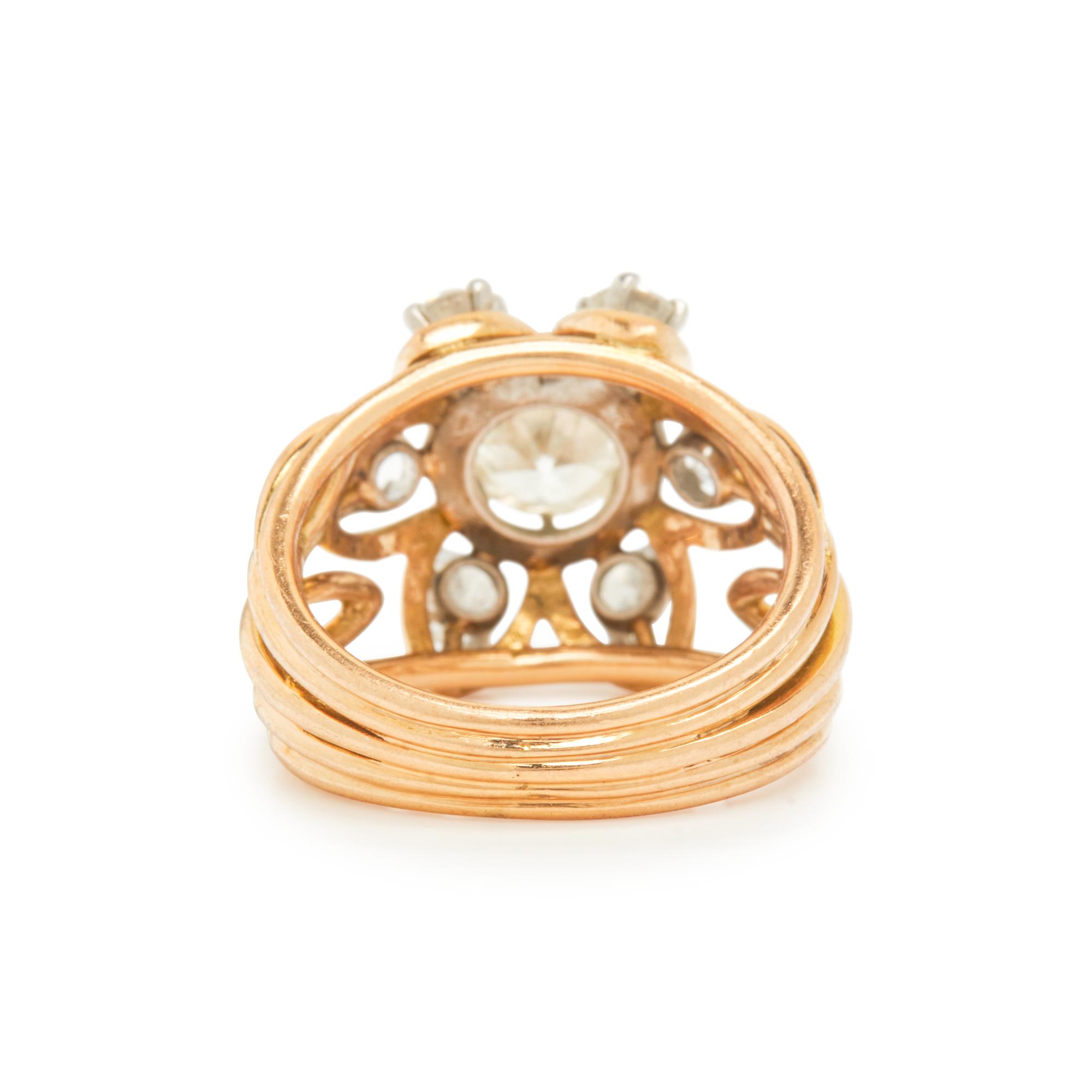 BICOLOR GOLD AND DIAMOND RING