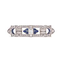 ART DECO, DIAMOND AND SAPPHIRE BROOCH