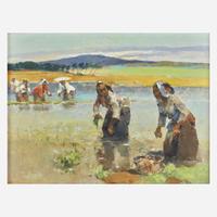 Gerard Adolfs (Dutch, 1898–1968) Figures in the Rice Paddies